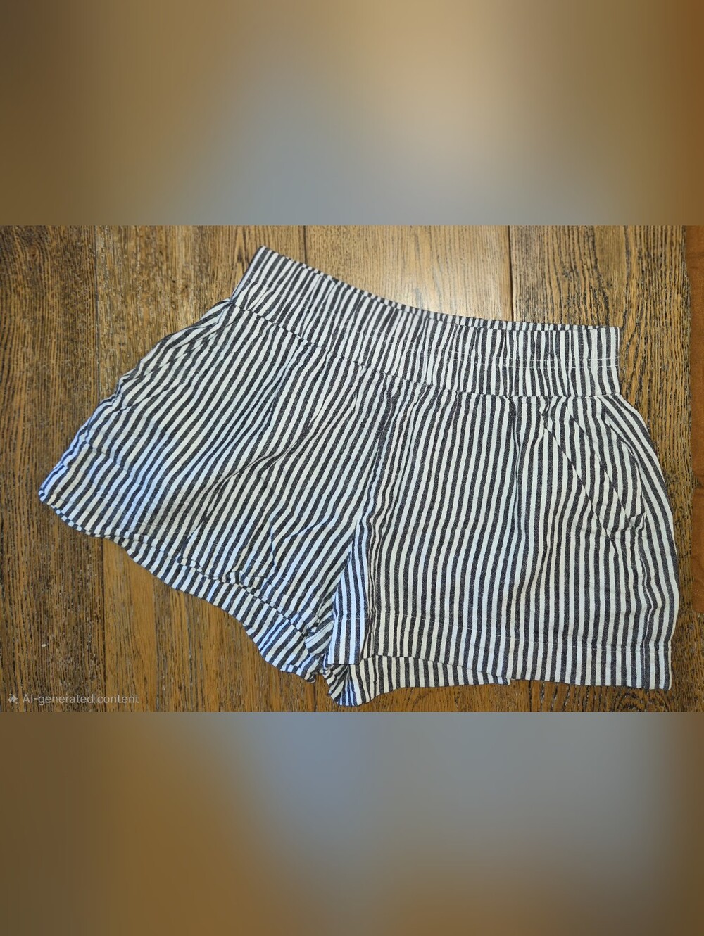 A New Day - Womens - Size: XS - Shorts - Hi Rise - Striped - Linen / Cotton